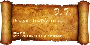 Dragan Teofánia névjegykártya